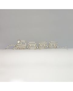 Zug aus Glasperlen, 35 cm, silber mit 3 Waggons
