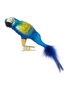  Bird, parrot, 14 cm, yellow blue with feathertail