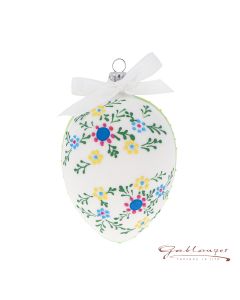 Easter Egg, white with flowers