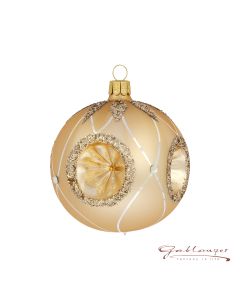 Christmas Ball made of glass, 8 cm, gold with reflector