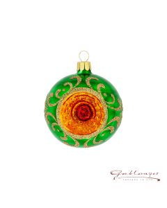 Christmas Ball, 7 cm, green with reflector