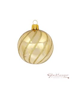 Christmas Ball made of glass, 7 cm, gold with glitter