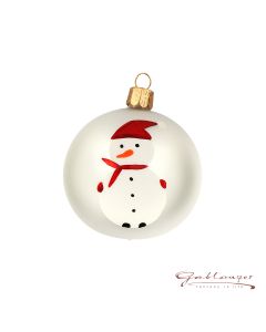 Christmas Ball made of glass, 7 cm, snowman with pointed hat