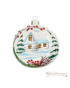 Christmas Ball, 10 cm, white with landscape