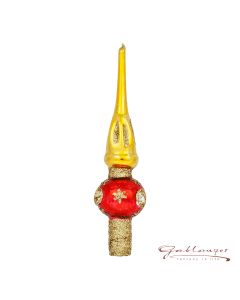 Tree topper made of glass, cm, gold-red